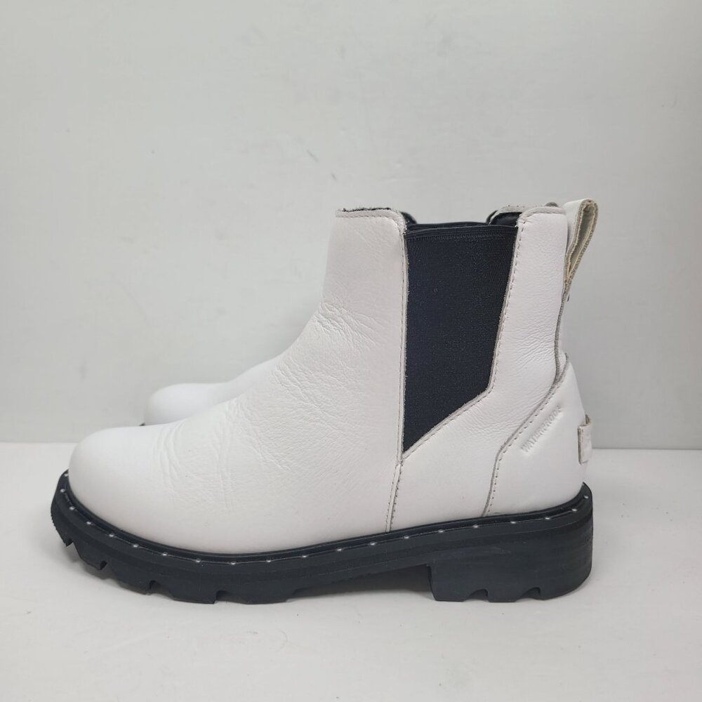Sorel Women's Lennox White Leather Chelsea Ankle Boot US Size 6 - Picture 2 of 10